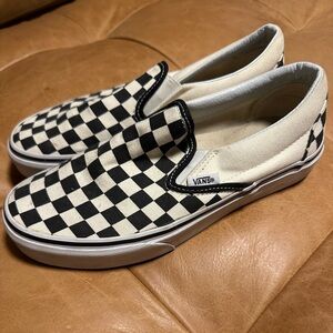 Vans Black and White Checkered Slip-Ons